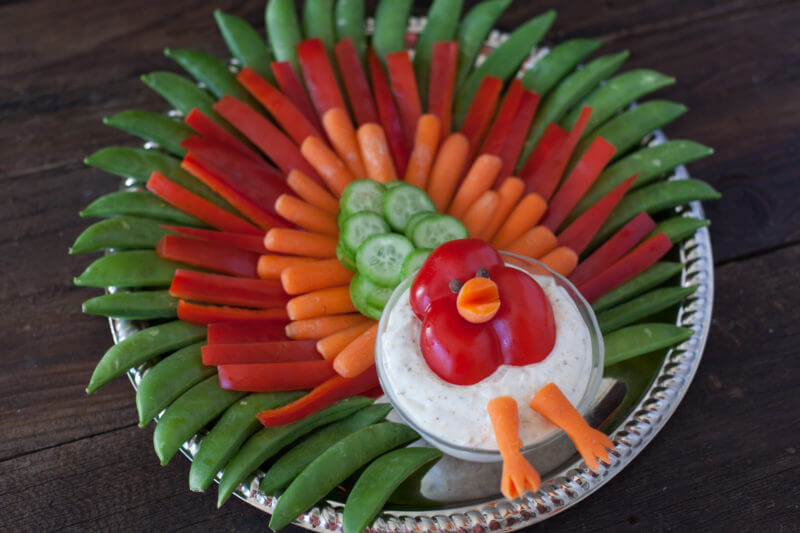 Turkey Veggie tray side dish Thanksgiving