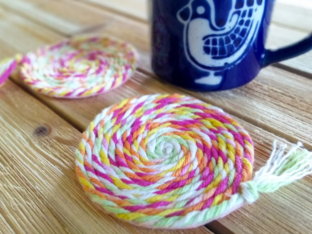 Swirly Twirly No-Sew Yarn Coasters